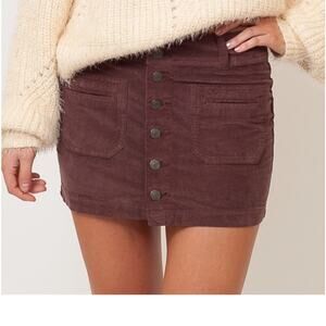 Free People Brown Joanie Corduroy Mini Skirt-27